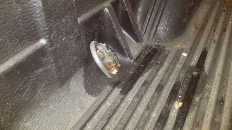 There are four of these tie downs, one on each side of the wheel arch.